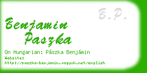 benjamin paszka business card