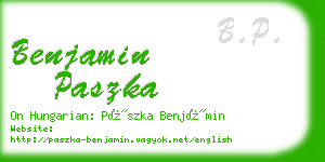 benjamin paszka business card